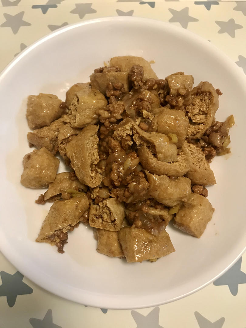 肉末烧豆泡