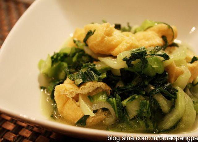 油豆腐炒小白菜的做法