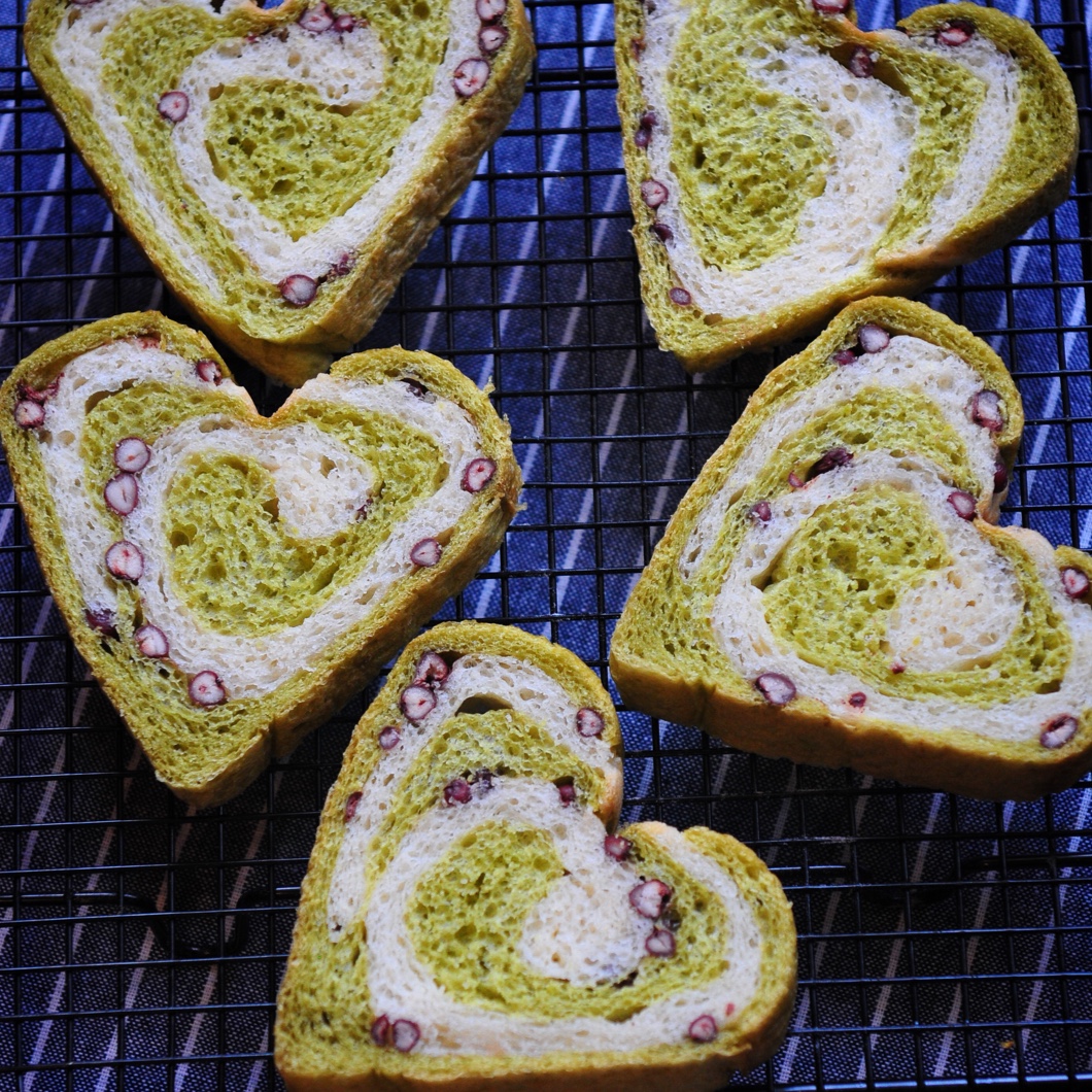 蜜豆抹茶心形吐司