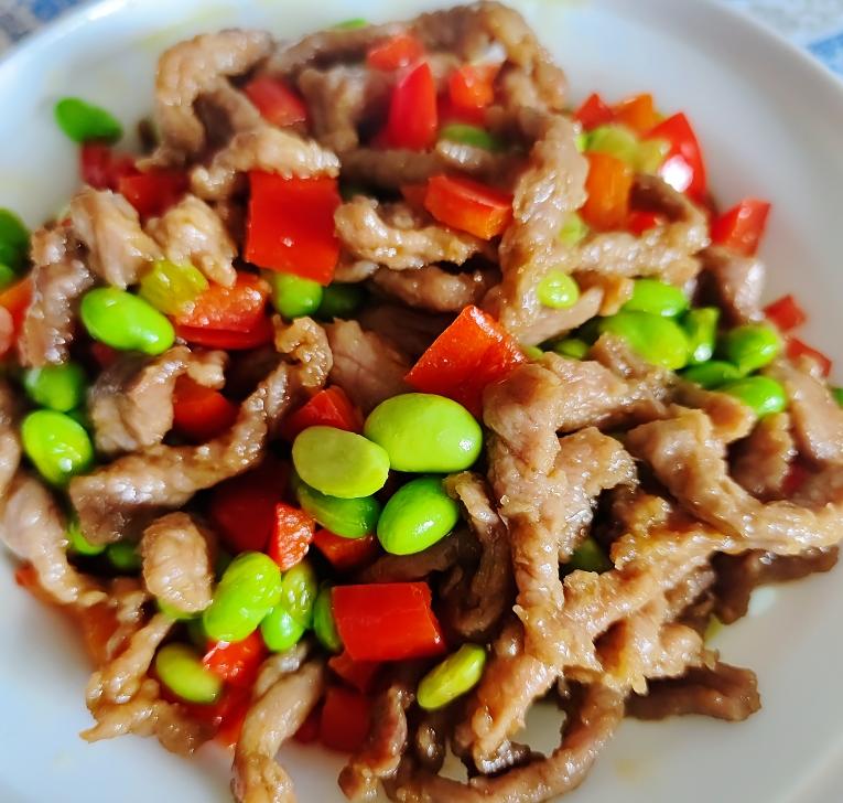 毛豆炒牛肉的做法