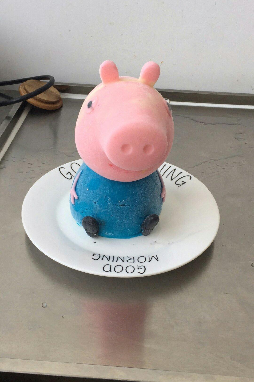 粉红猪小妹小猪佩琦蛋糕3d立体冰激凌慕斯生日蛋糕