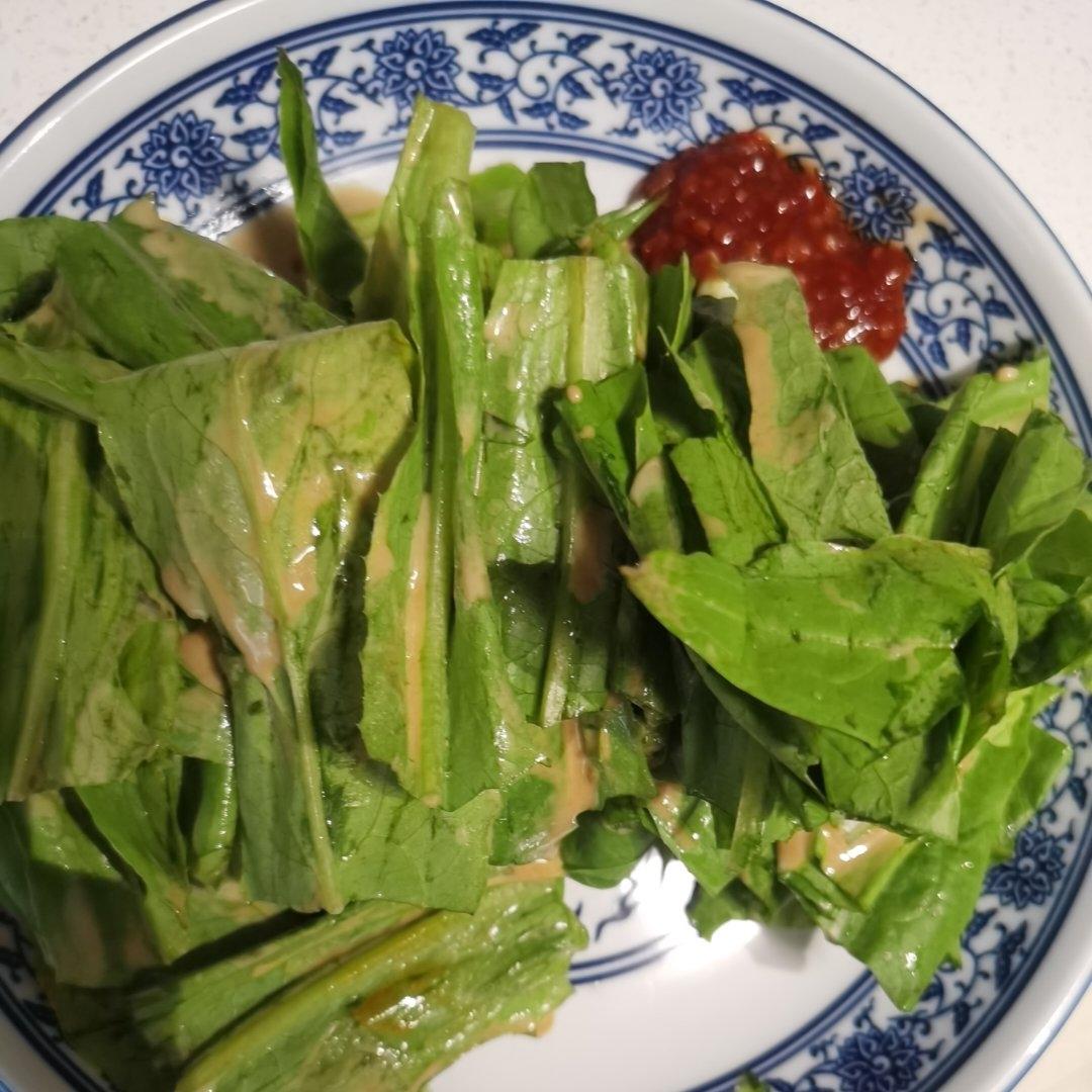 凉拌麻酱油麦菜，高颜值的快手菜