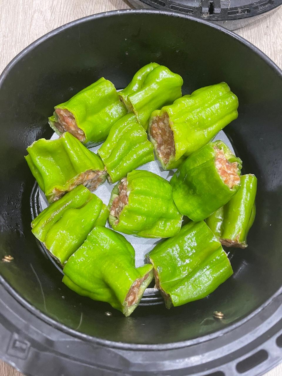 空气炸锅版青椒酿肉（超好吃）