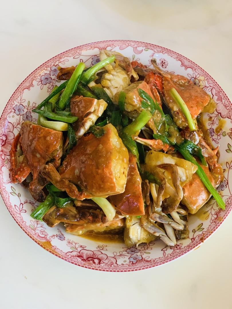 葱姜炒梭子蟹（very easy）
