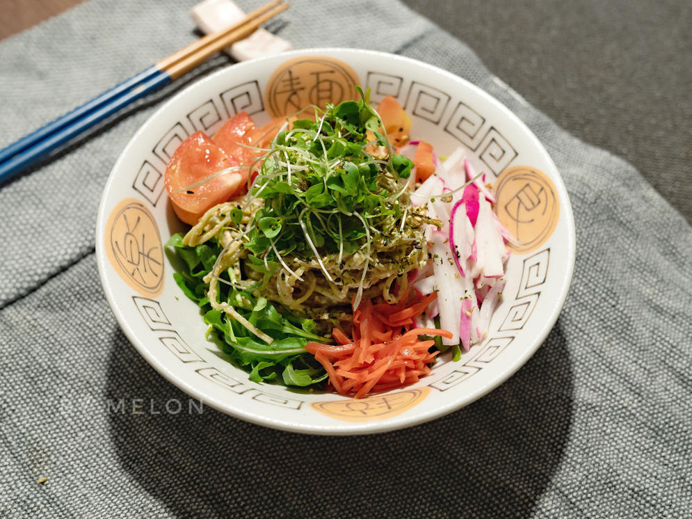 菠菜溏心蛋味噌豆腐酱拌荞麦面【健康一锅端】