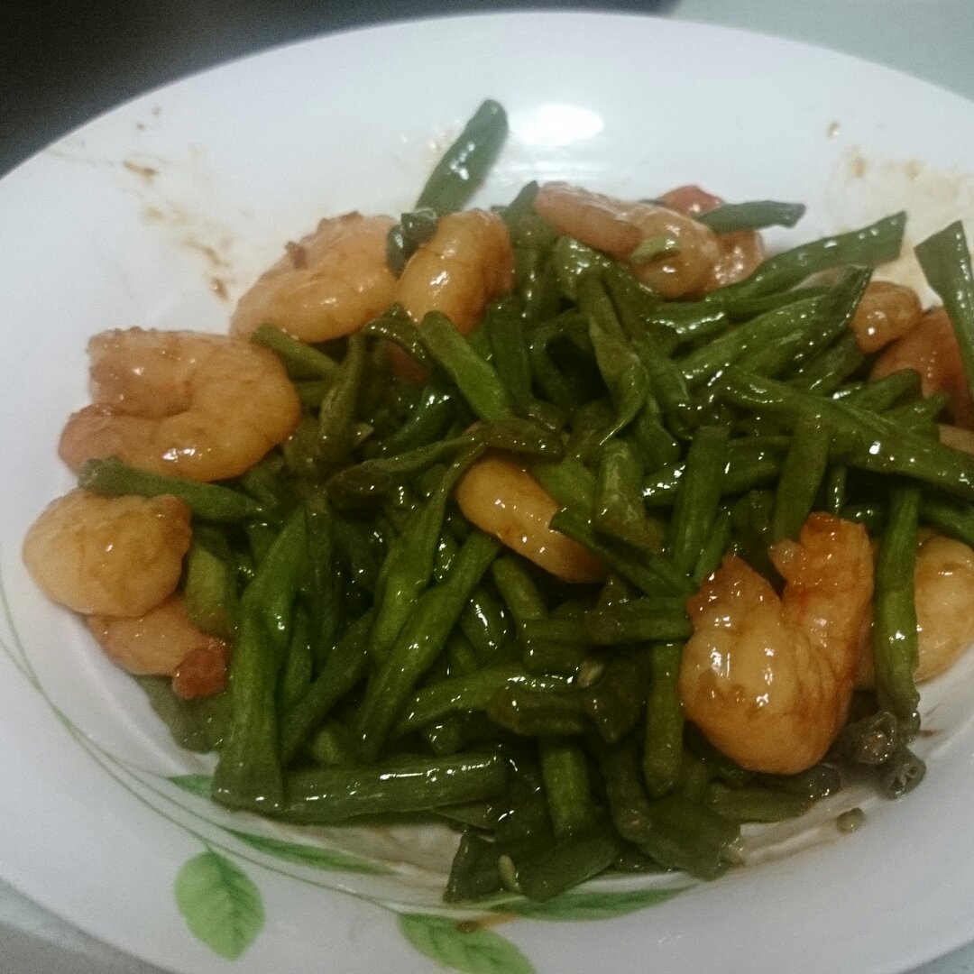 豆角炒虾仁