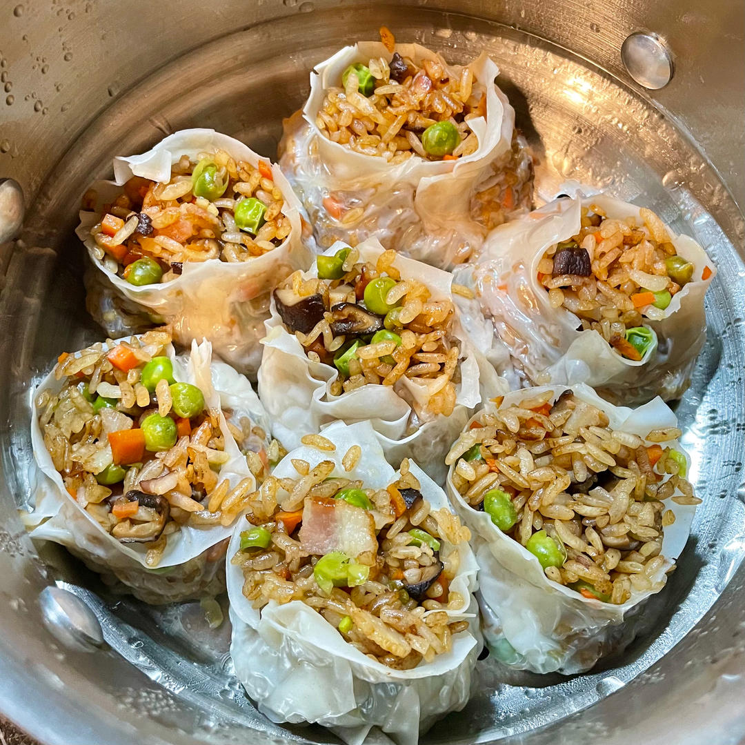 饺子皮咸蛋黄烧麦