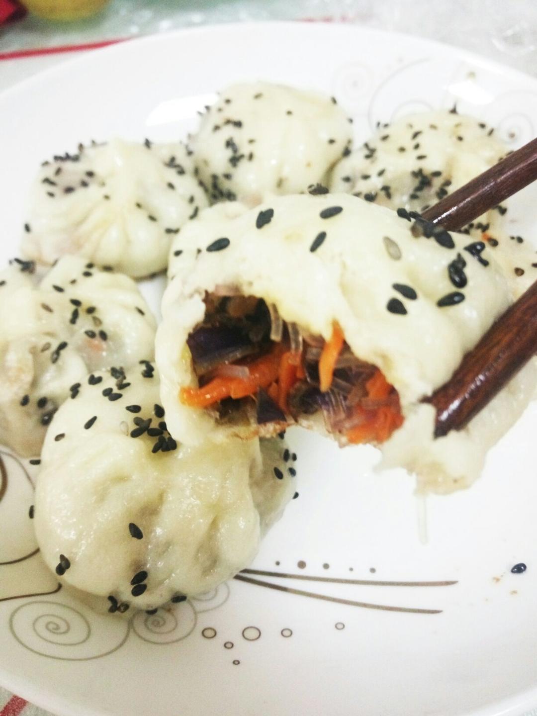 纯素生煎包子