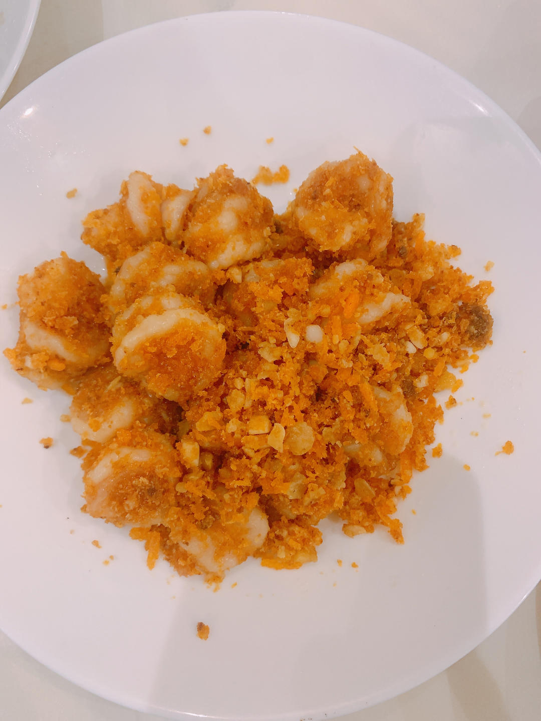 避风塘咸蛋黄炒虾仁