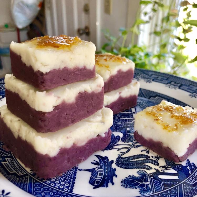 桂花山药紫薯糕