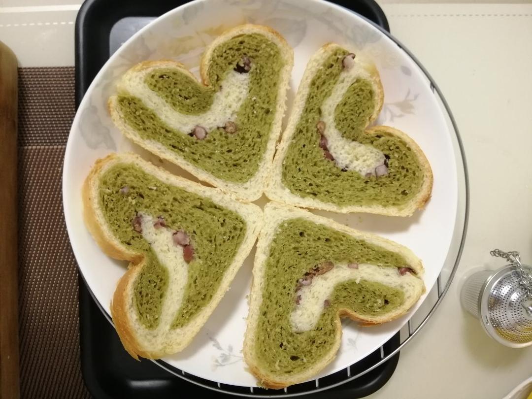 蜜豆抹茶心形吐司
