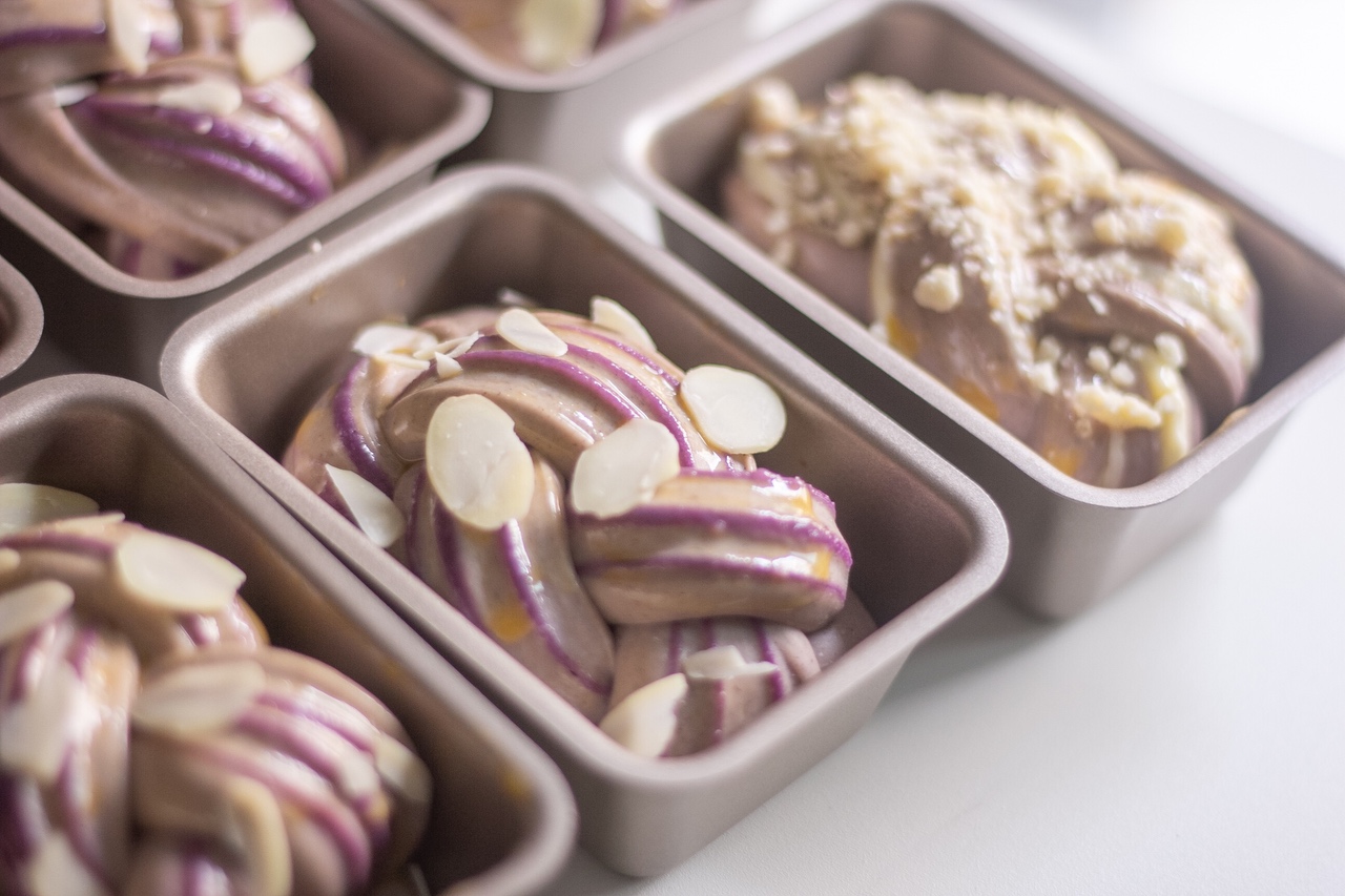 椰香紫米紫薯小吐司🍠温柔椰奶💗多层内馅的做法 步骤10