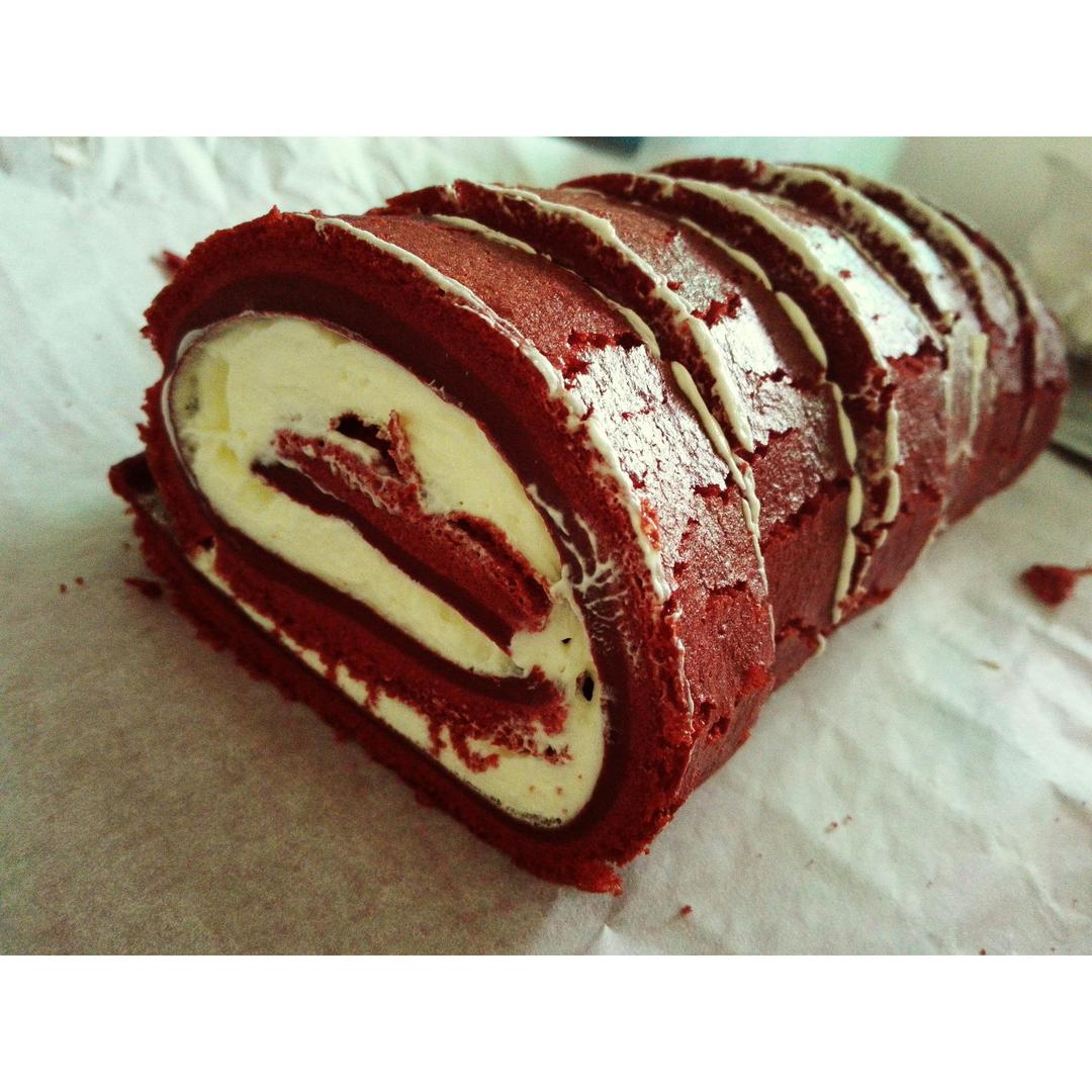 红丝绒蛋糕卷（完美毛巾底）