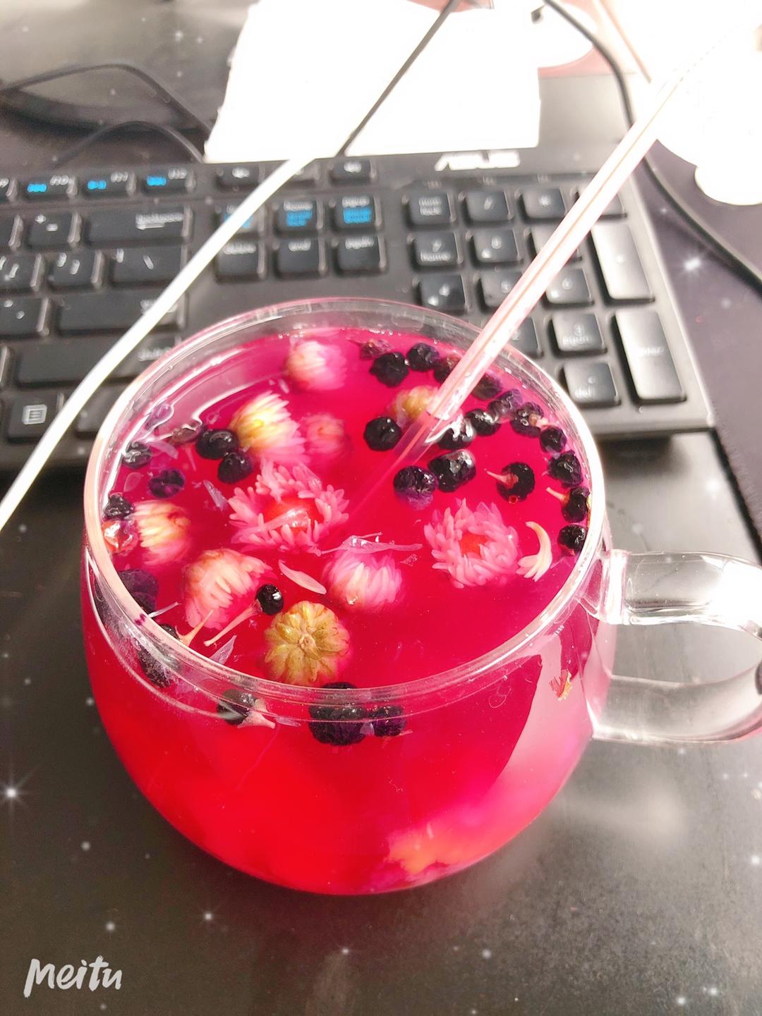 黑枸杞菊花柠檬蜂蜜养颜水