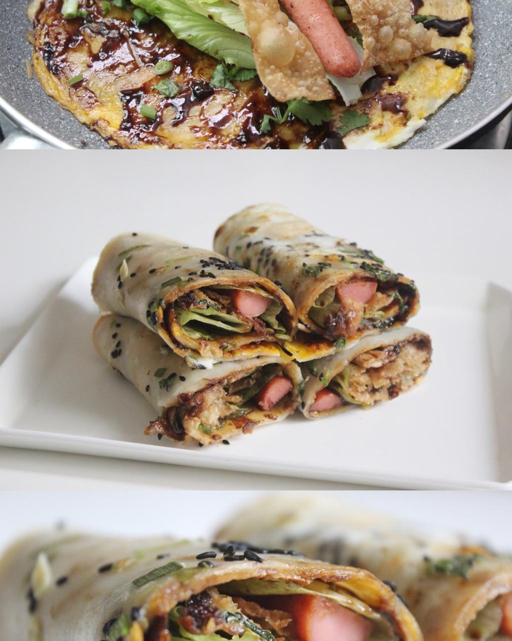 平底锅版煎饼果子
