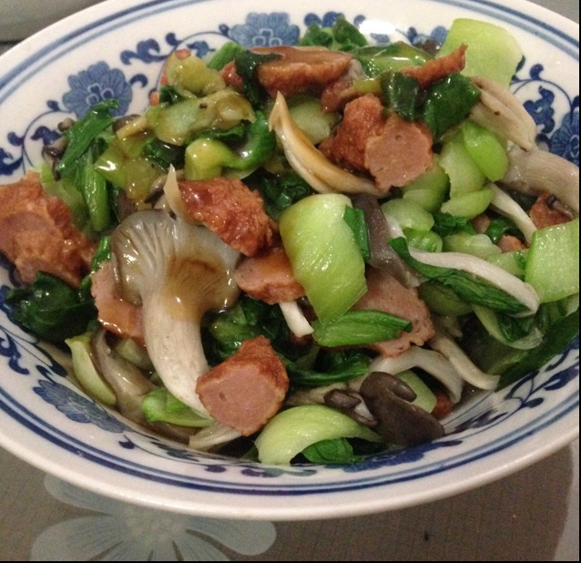 浇汁香菇油菜