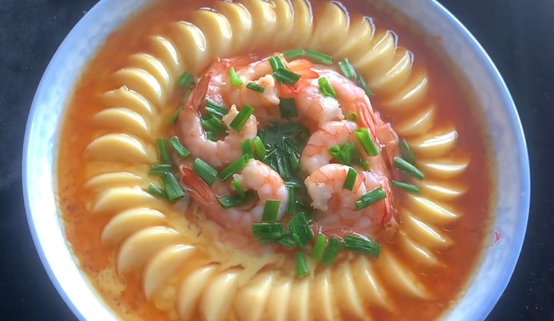 日本豆腐虾仁蒸蛋