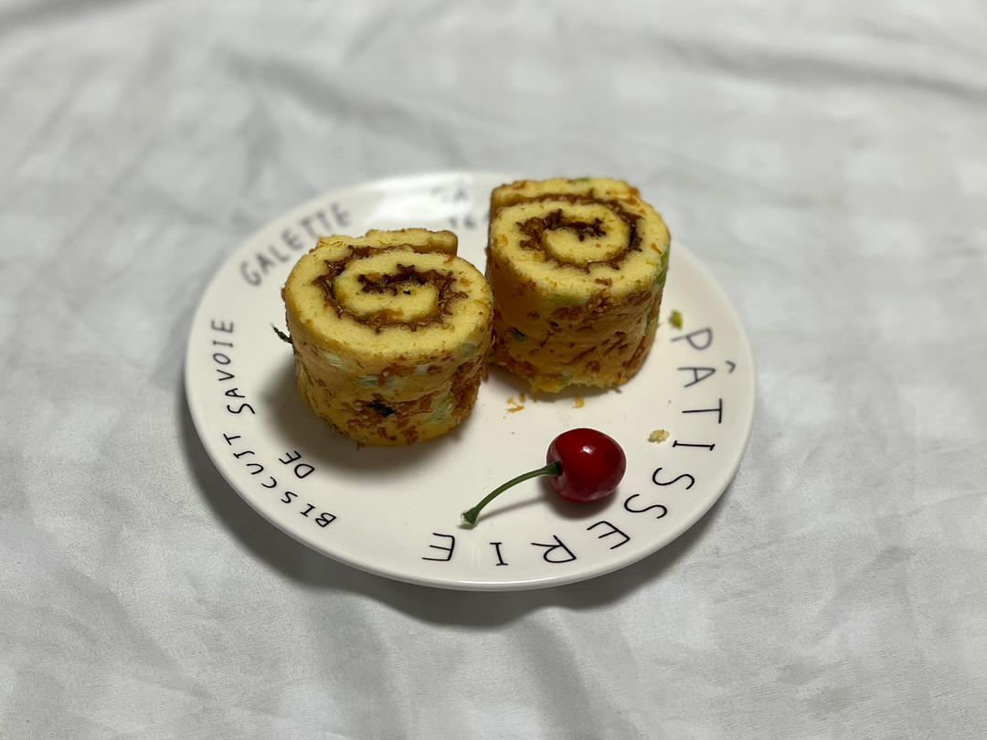 ⭕️香葱肉松蛋糕卷｜咸香美味｜细腻松软