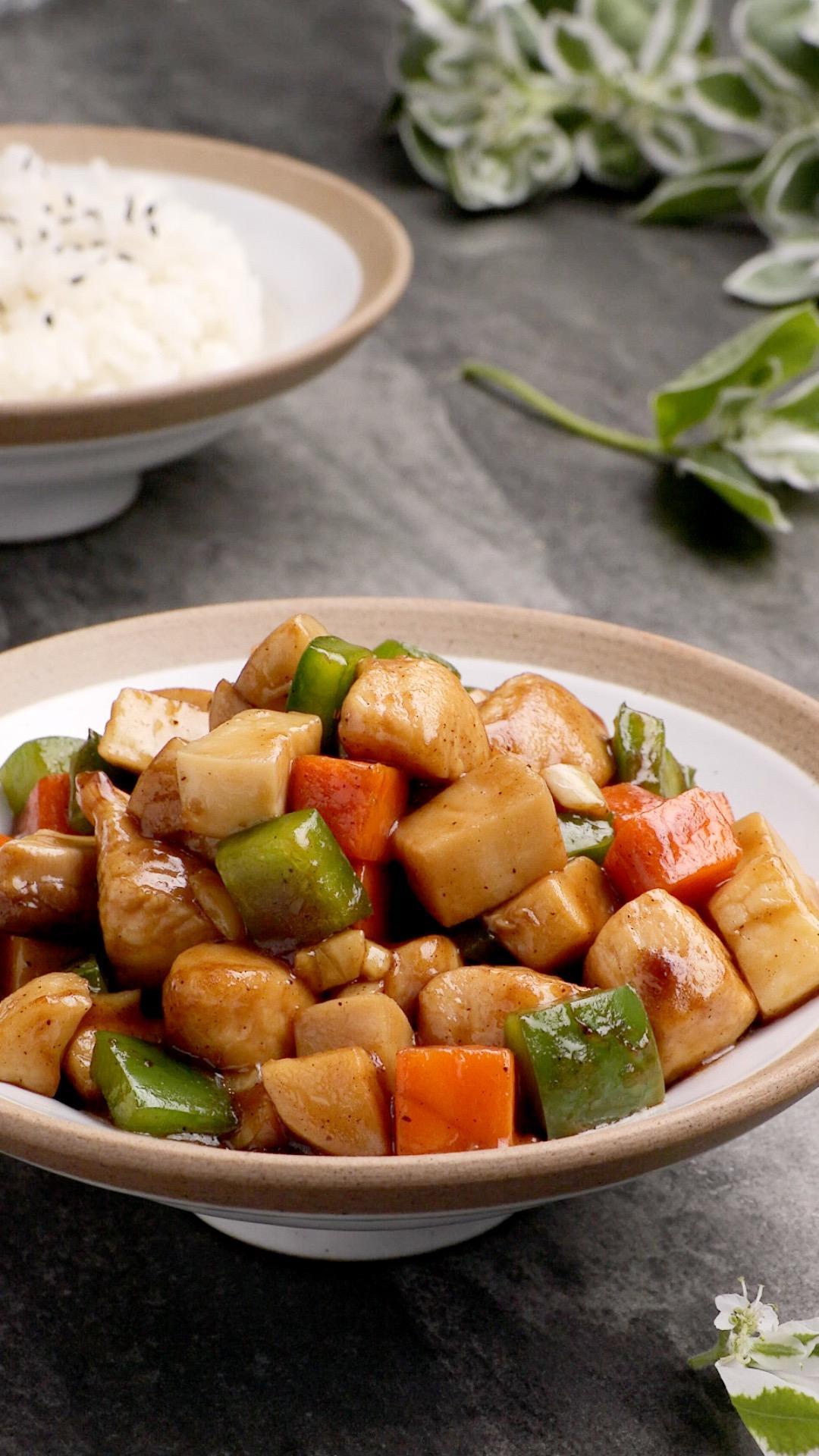 黑椒鸡丁杏鲍菇