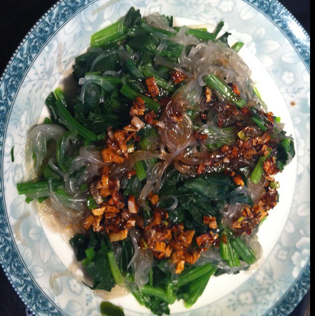 粉丝菠菜塔