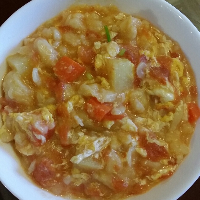 西红柿鸡蛋疙瘩汤