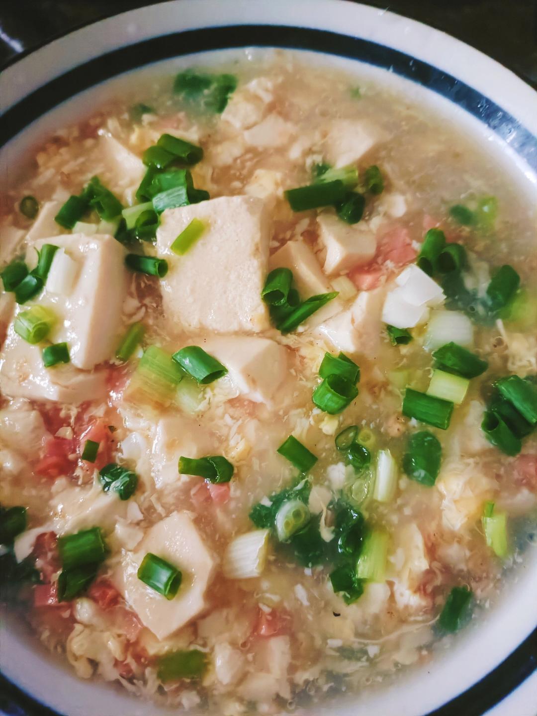 减脂餐｜鸡蛋火腿豆腐羹，清淡爽口‼️