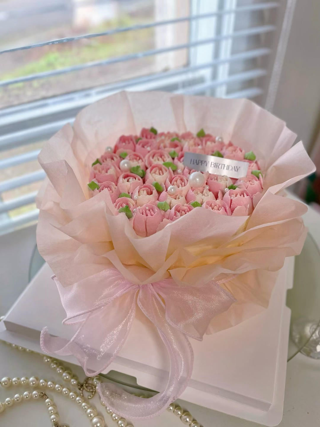 ins风花束蛋糕 鲜奶油也可以做到