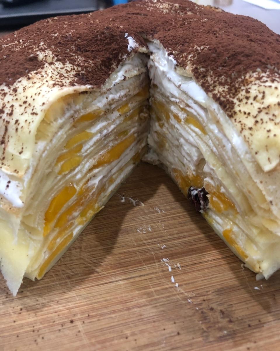 芒果千层蛋糕🍰（一看就会超详细超简单）