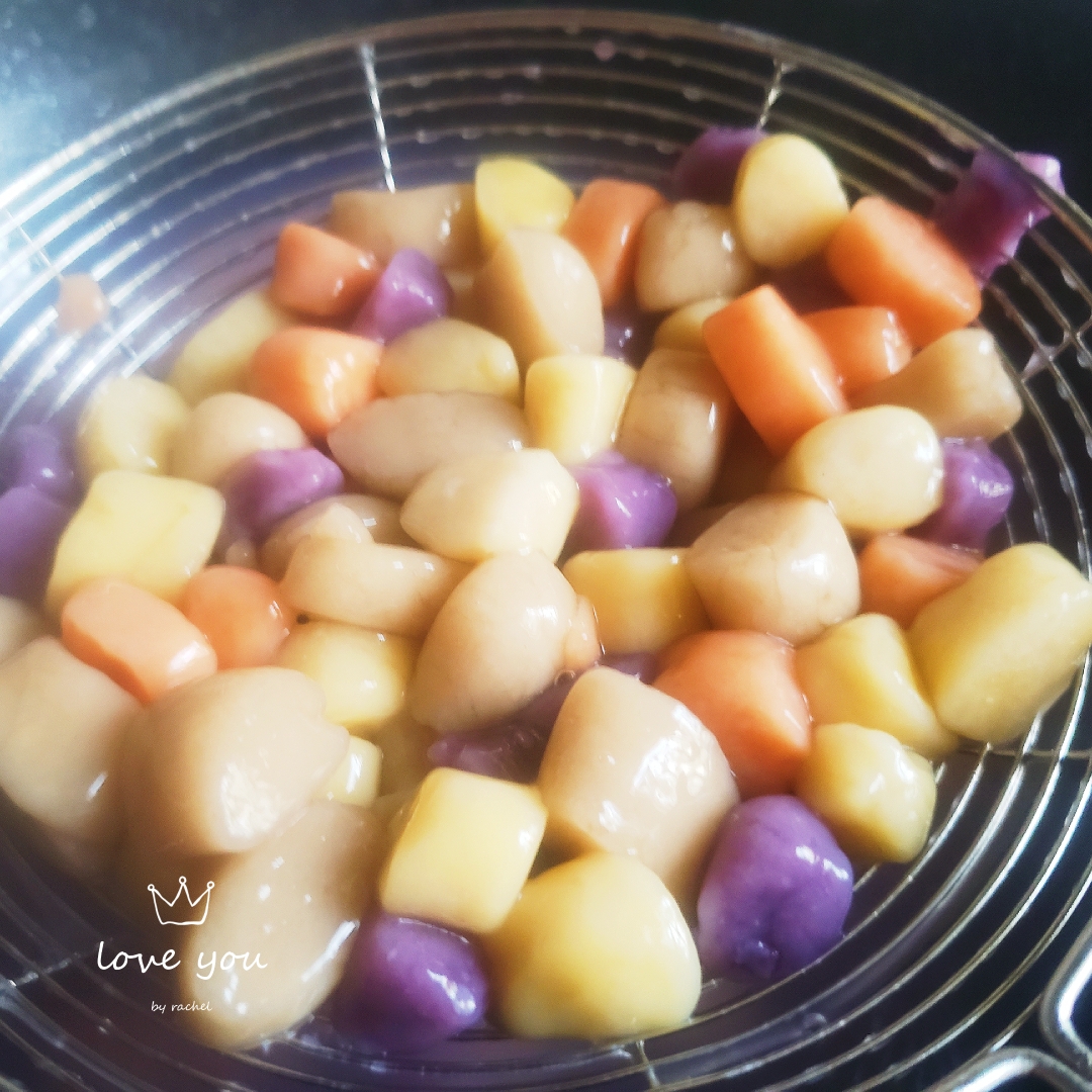水果芋圆(香蕉,橙子,西瓜,紫薯)的做法 步骤2