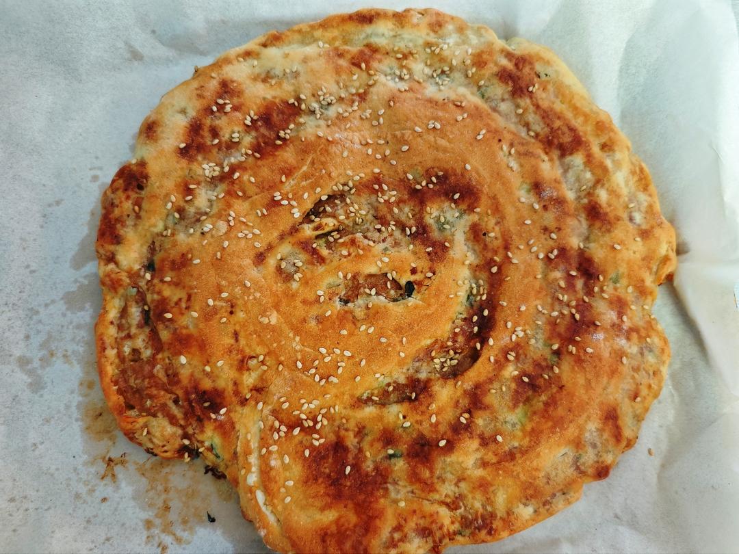 烤箱版发面大肉饼
