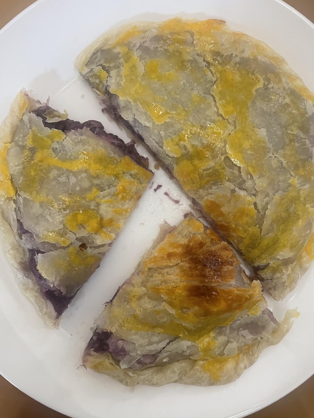 打完怪兽点点头做的奶香芝士紫薯饼