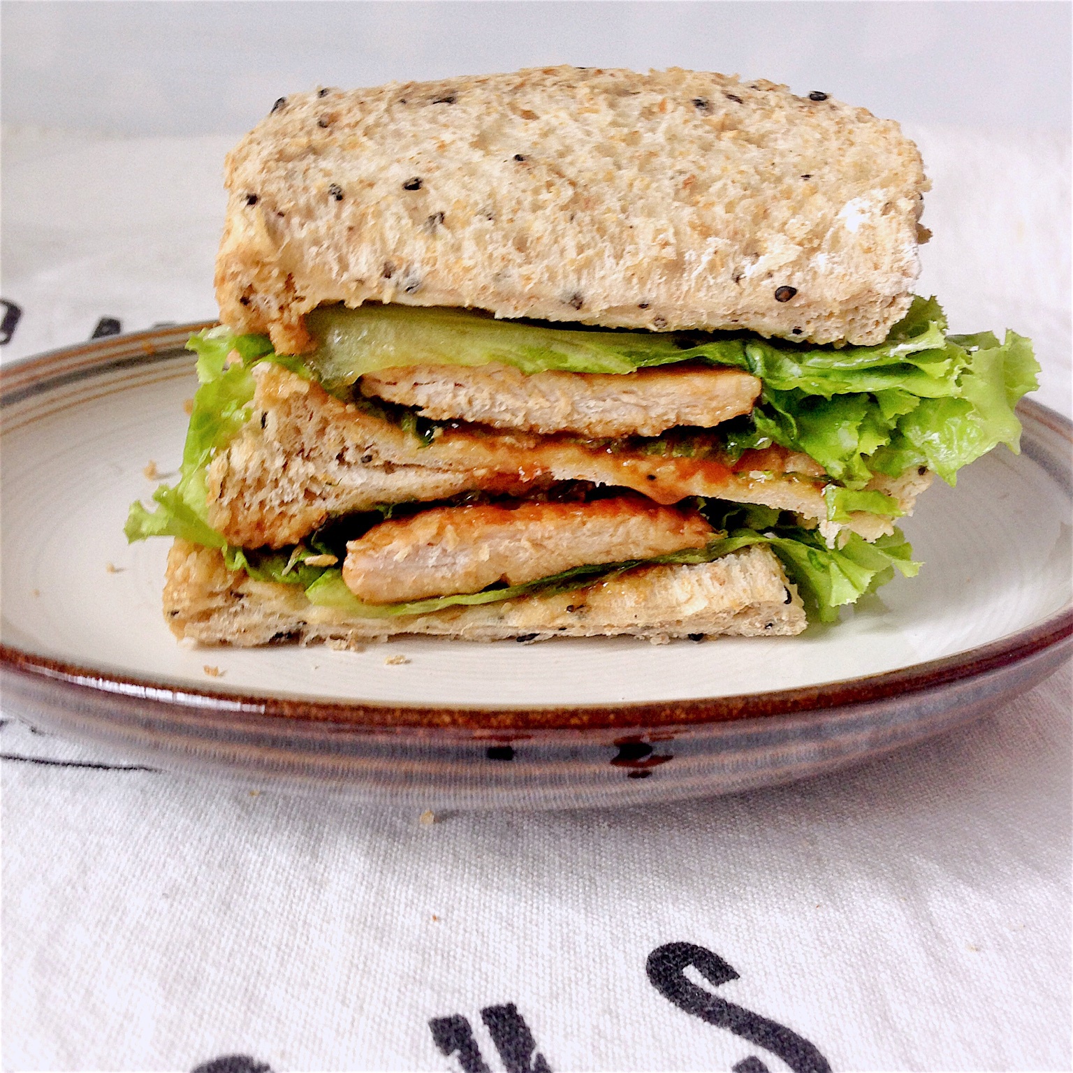 照烧猪排三明治