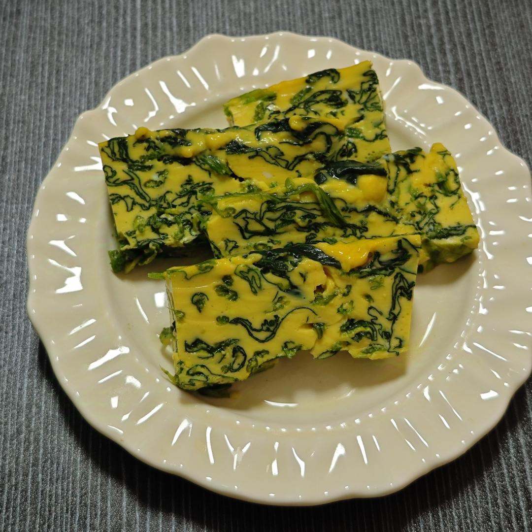 蘸汁菠菜鸡蛋糕——春季养生多吃菠菜