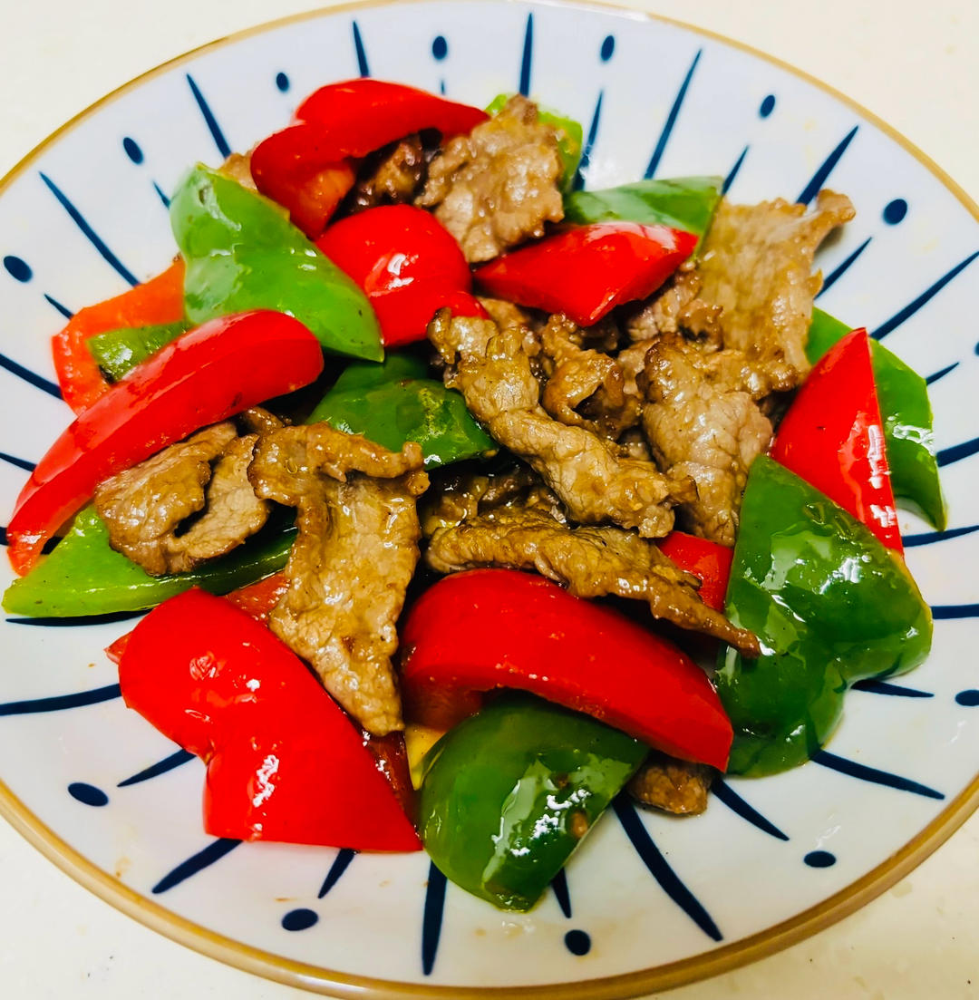 双椒炒牛肉 粤菜小炒 一分钟快手菜