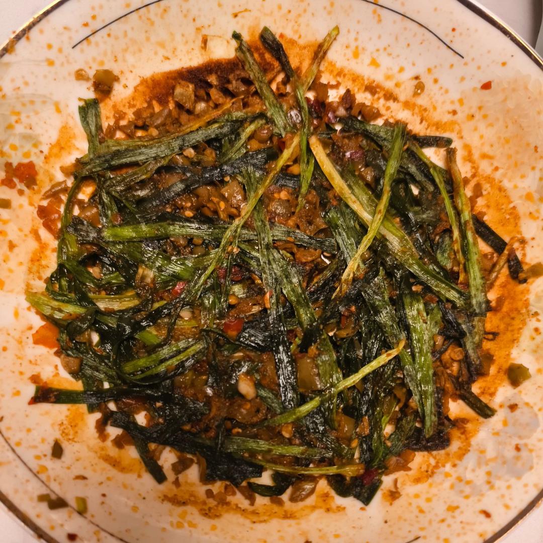烤韭菜（微波炉）