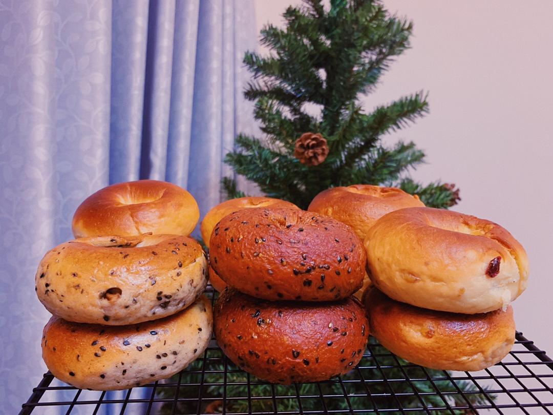 无油无糖黑芝麻碱水贝果