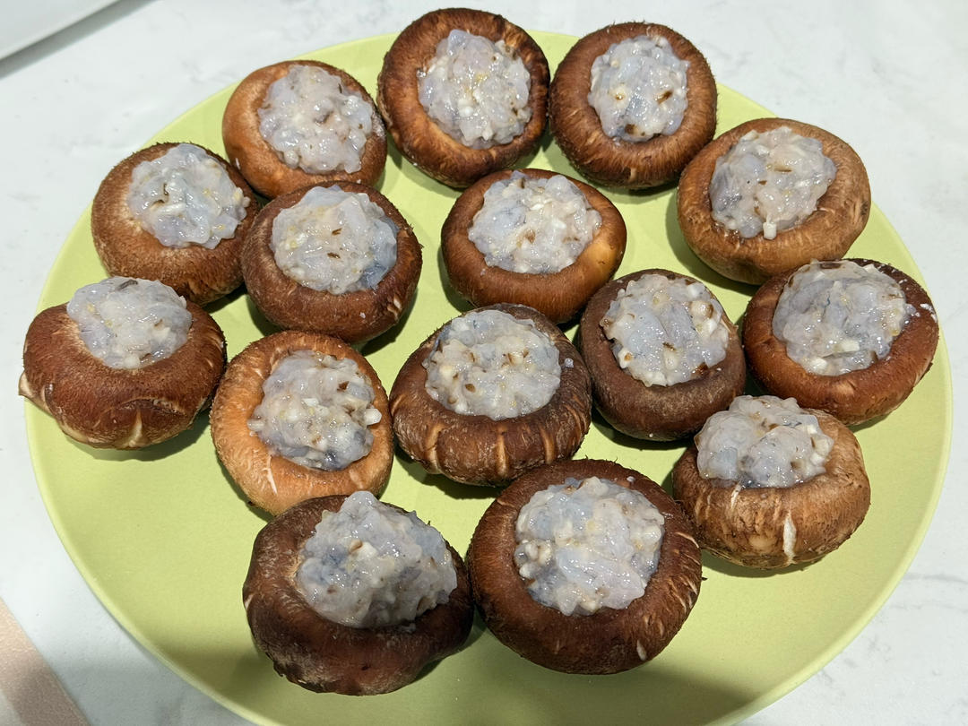 香菇酿虾滑 超级简单零失败 快手菜