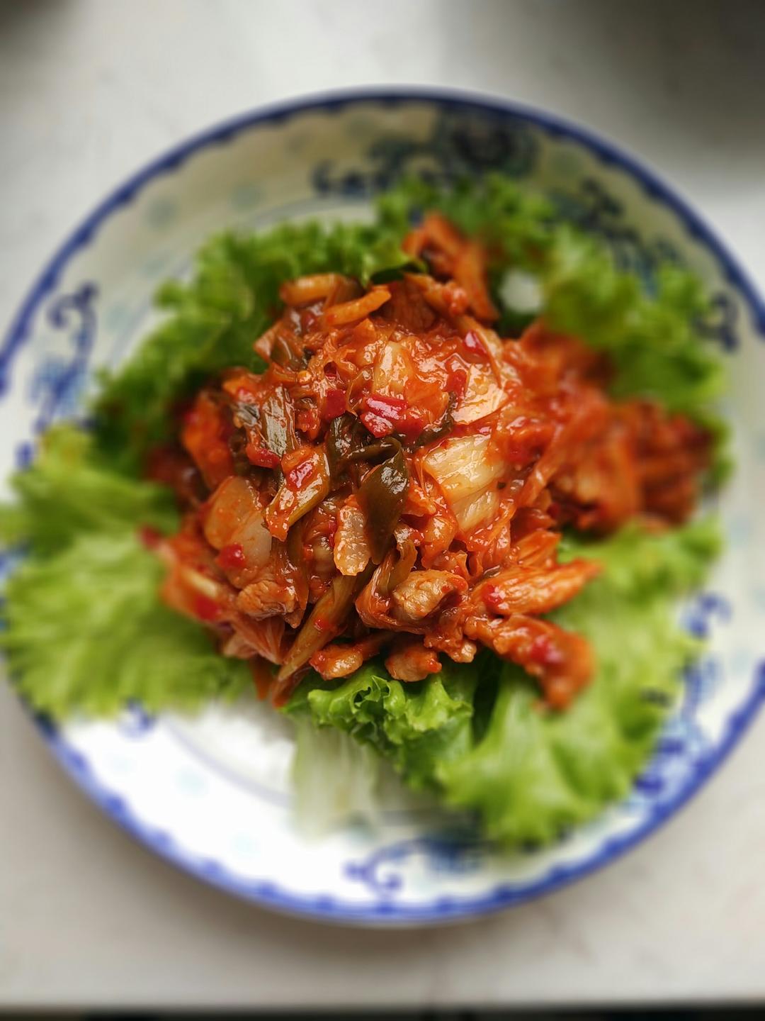 辣白菜炒五花肉 Korean Spicy Cabbage with Fried Pork Belly