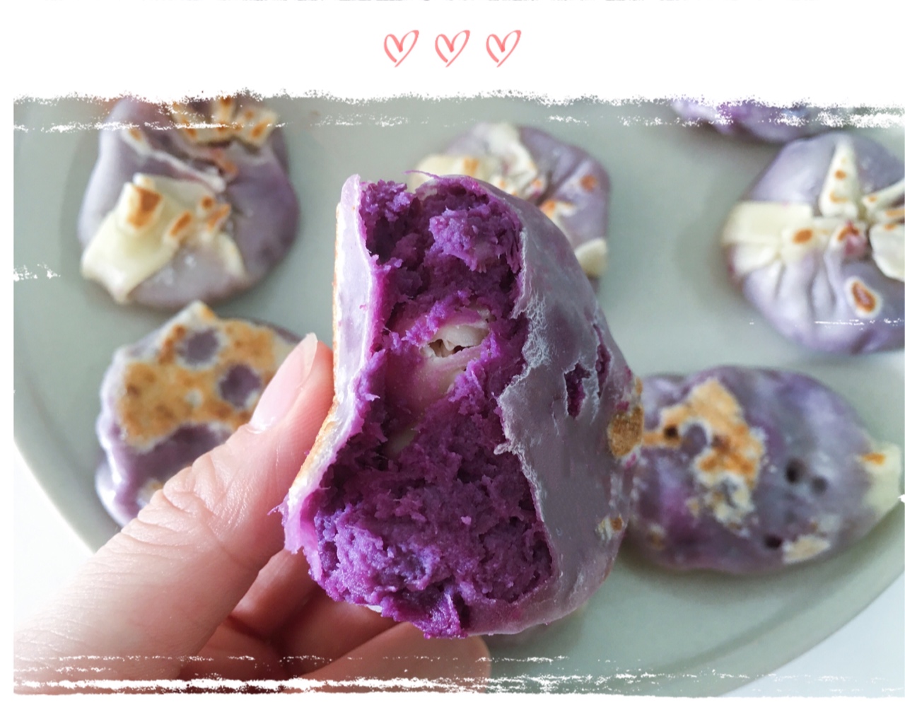 减脂餐# 𝗗𝗔𝗬1⃣️6⃣️🍀低脂无糖香煎紫薯饼的做法