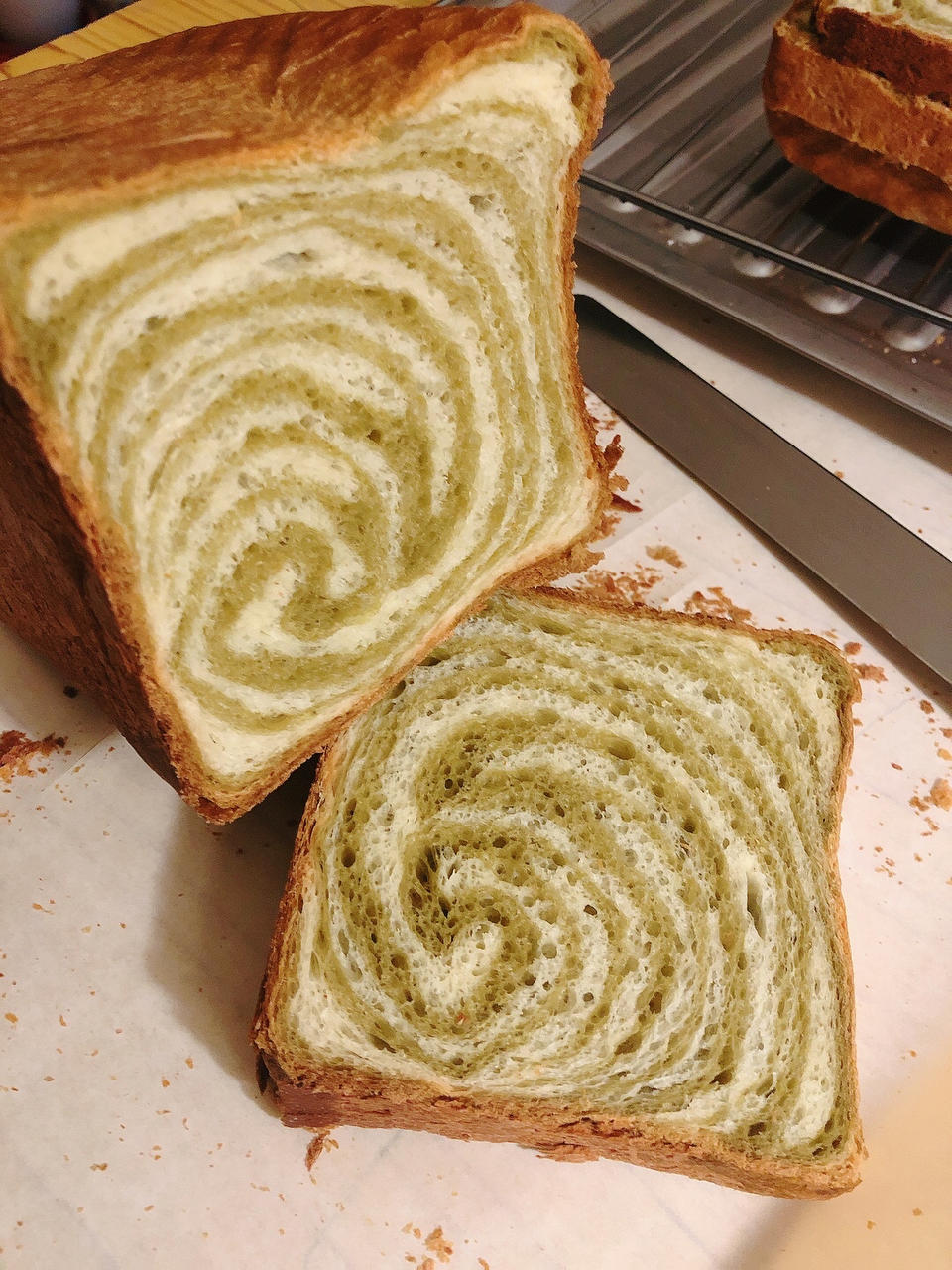 抹茶蜜豆吐司