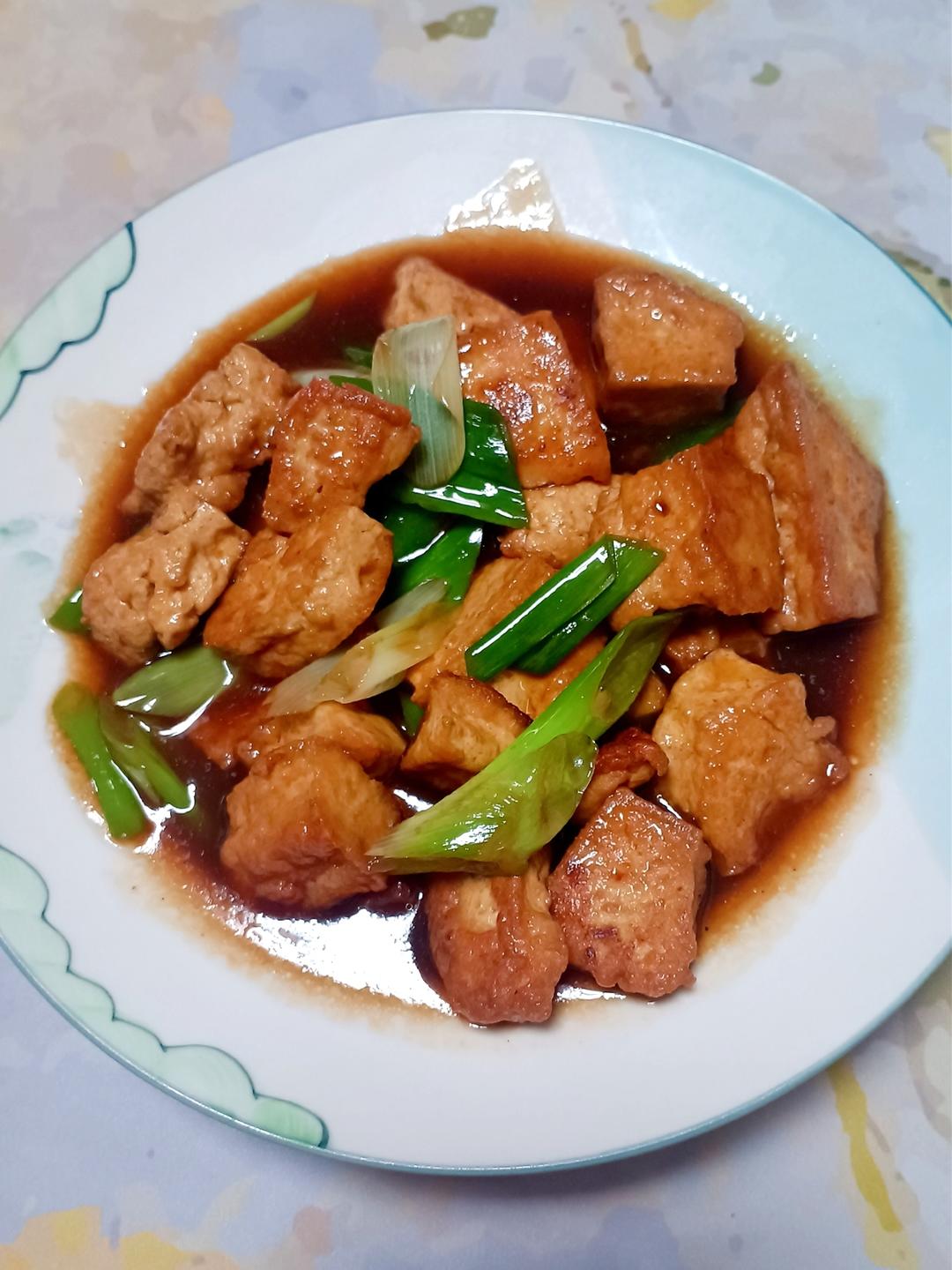 葱烧豆腐