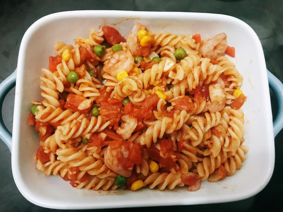 番茄虾仁意面