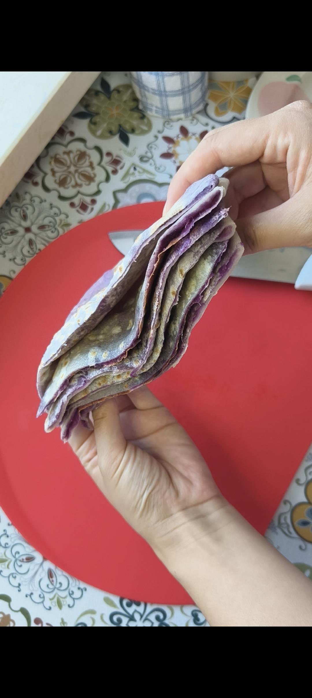 紫薯薄饼——小学生超爱的香甜早餐