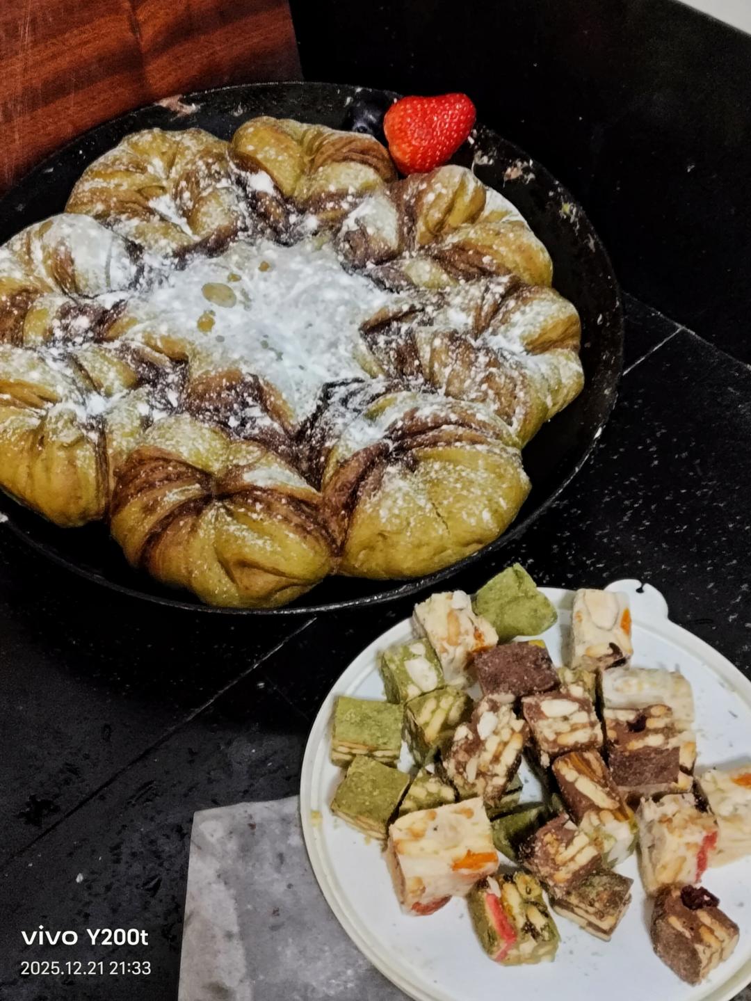 一次发酵就非常好吃的肉桂红糖苹果馅雪花面包