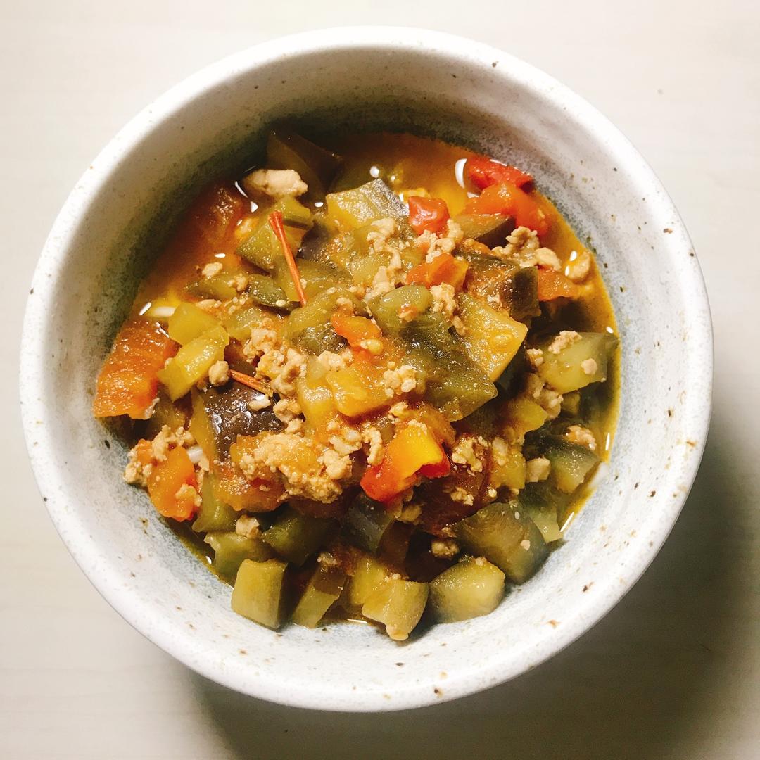 茄子肉丁打卤面