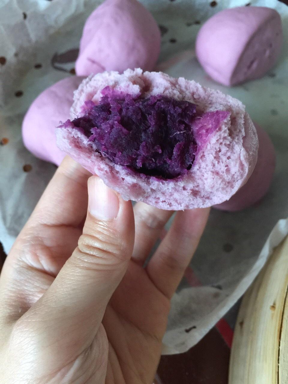 一次发酵版紫薯包的做法 步骤7