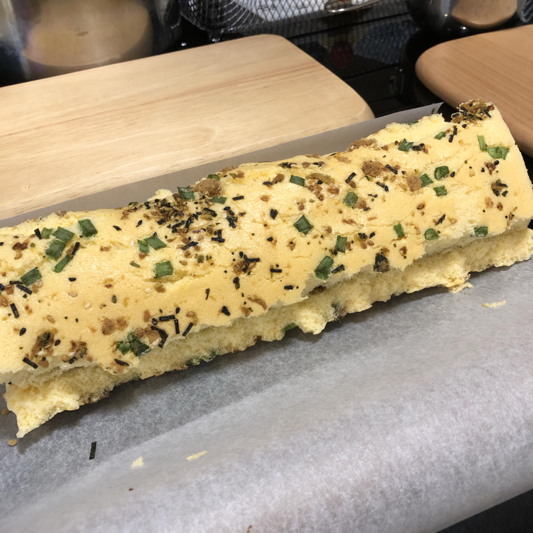 香葱肉松蛋糕卷这样做‼️满屋飘香（小视频食谱）