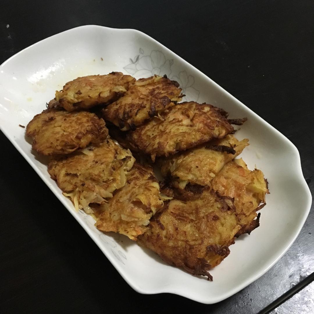 零失败胡萝卜土豆丝饼