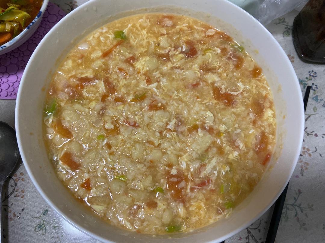 西红柿鸡蛋疙瘩汤
