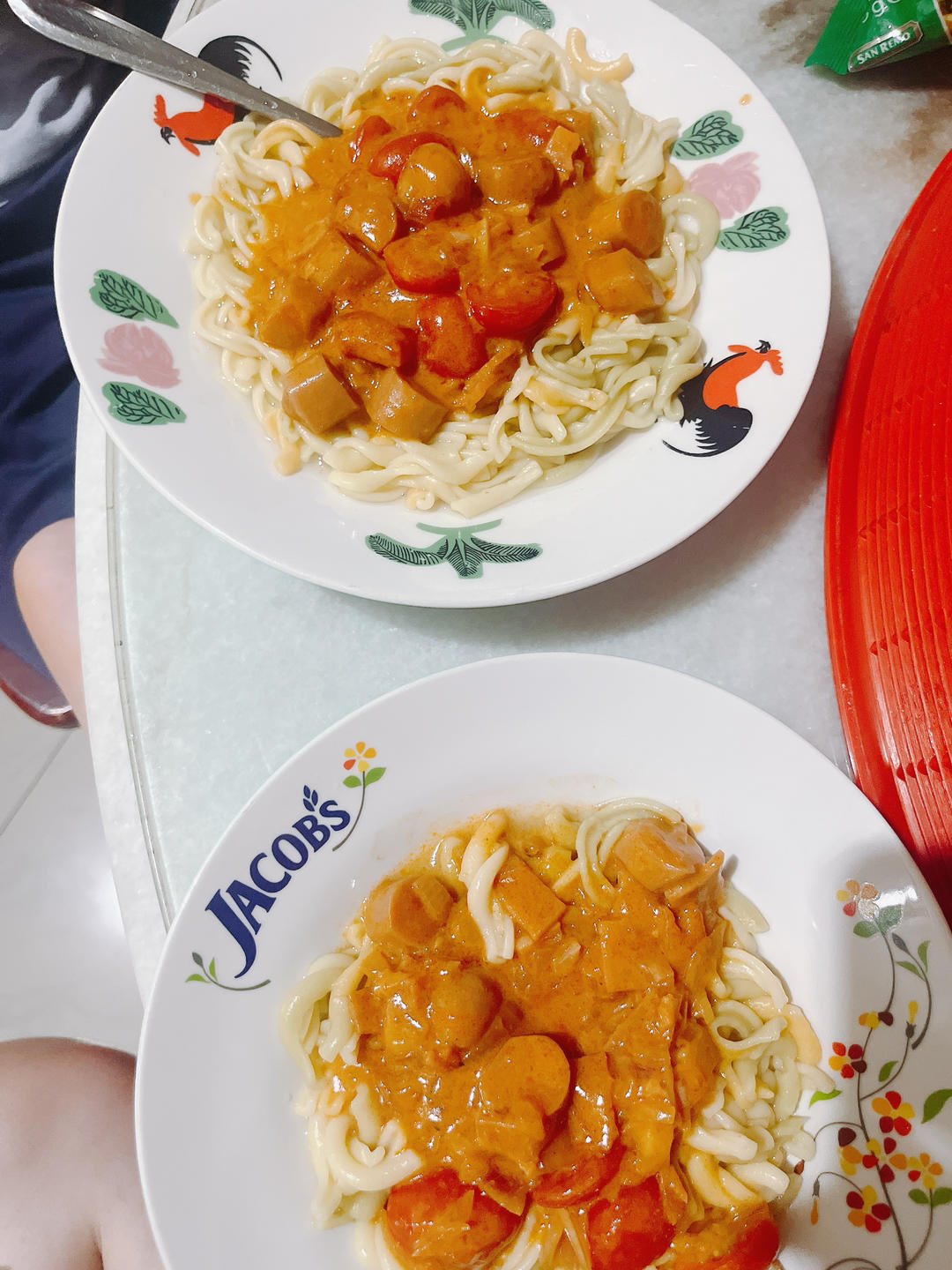 0失败韩式辣奶油鸡肉意面🍝满足感爆棚一人食